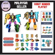 [Ready Stock]  0-9 Transformers Number Robot Toys Digital Assembly Toys Educational toys Car Toys Ma