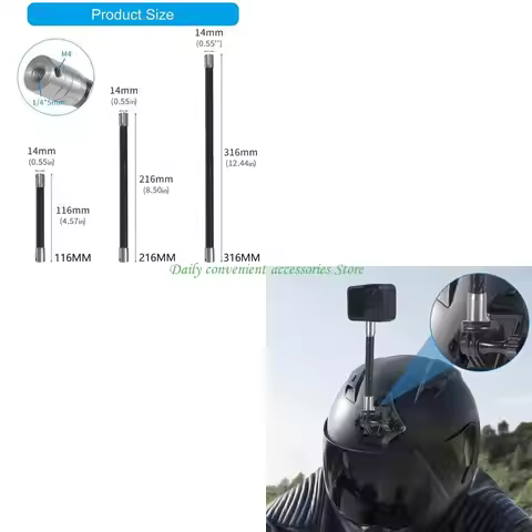 97QB Carbon Fiber Camera Mounting Rod Stainless Steel Connectors 1/4 Thread For Action Cameras Enhan