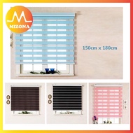 MIZONA Modern Home Indoor 150cm Window Zebra Curtain Screen Roller Blind Bidai Zebra (150cm x 180cm) بيداي زيبرا