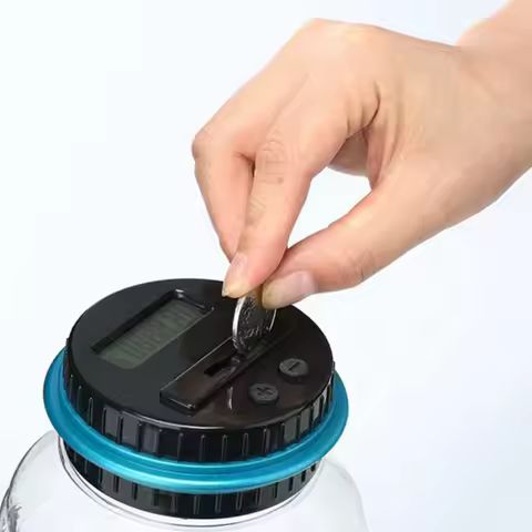 Electronic Coin Bank Digital LCD Display Automatic Counting Savings Piggy Bank 5000€ 2AAA Large Capa
