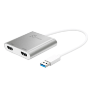 J5Create USB 3.0 to 4K HDMI 2K HDMI Dual Display Adapter (JUA365)