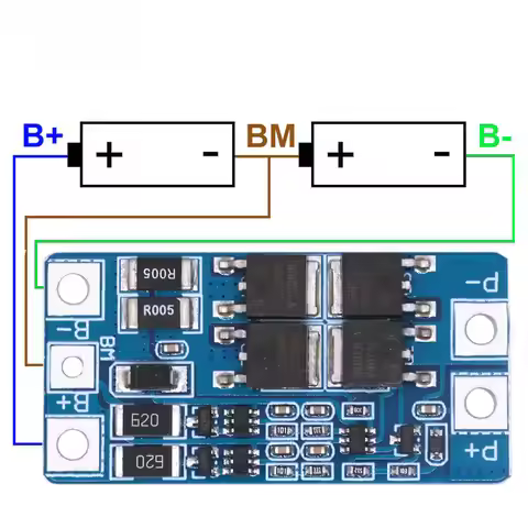 2S 10A 7.4V 186500 lithium battery protection plate 8.4V balance function module PCB PCM with balanc