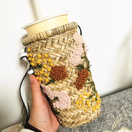 Halloween Womens Straw Bag Hand Woven Wicker Bag Handmade Beach Bag Weave Bohemian Style Handbagchri