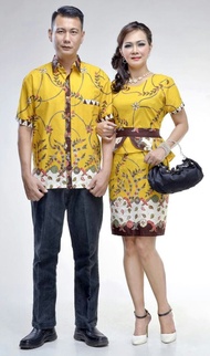 I㊚Aj Baju Batik Couple Sarimbit Maura Seragam Pesta Mewah Kutubaru