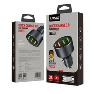 LDNIO C703Q Auto-ID 3USB Port Quick Charge 3.0 Fast Charging Car Charger