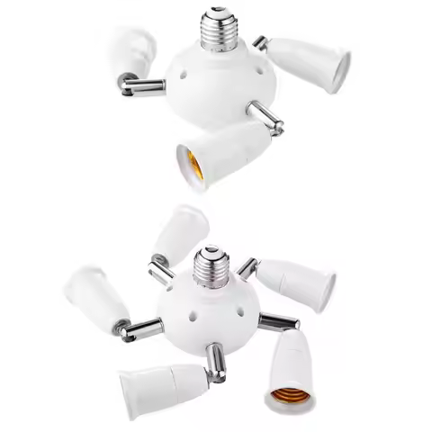E26/E27 1 to 3/4/6 E26/E27 Lamp Socket Splitter Adjustable Lamp Base Lamp Holder LED Bulb Adapter Li