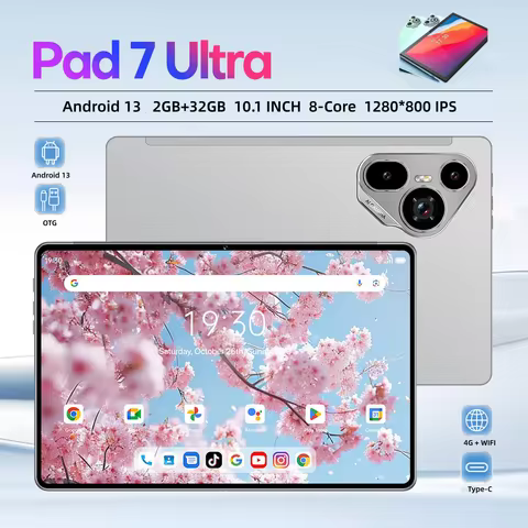 Android 13 10.1 INCH 4G Phone Call Tablet PC MT6757 8 Core 2GB RAM 32GB ROM Type-C Dual Cameras 1280
