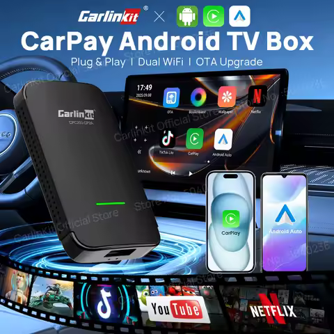 CarlinKit 4.0 Pro Android TV Box Wireless Android Auto & CarPlay Wireless Adapter Auto Connect for V