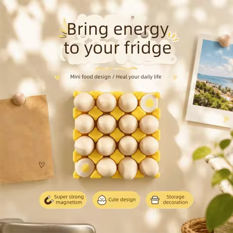 3D Printing Egg Tray Fridge Magnet Plastic Whimsical Realistic Egg Refrigerator Magnet Novelty Funny