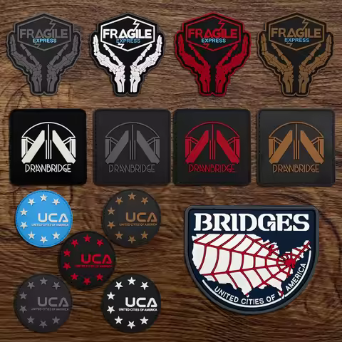 A Death Stranding Pattern Pvc Material Sticker Morale Patch Badge Patch, with Glow-In-The-Dark Effec