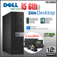 Dell Optiplex 7040 Slim Desktop Core i5-6500 6th Gen 4GB/8GB RAM 240GB SSD w/ licensed OS