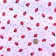 Fabric By The Meter The Yard Tc Cotton Strawberry Pattern Small Equal To 1 Baht Coin Width 45 Inches