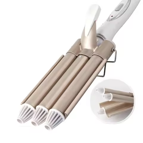 25mm Triple Barrel Hair Curler Egg Roll Wavy Hairstyle Professional Hairdressing Tool Women Electric