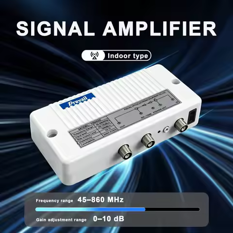 1 in 2 out 20db cable TV RF signal amplifier indoor type 45-860MHz , adjustable output Catv amplifie