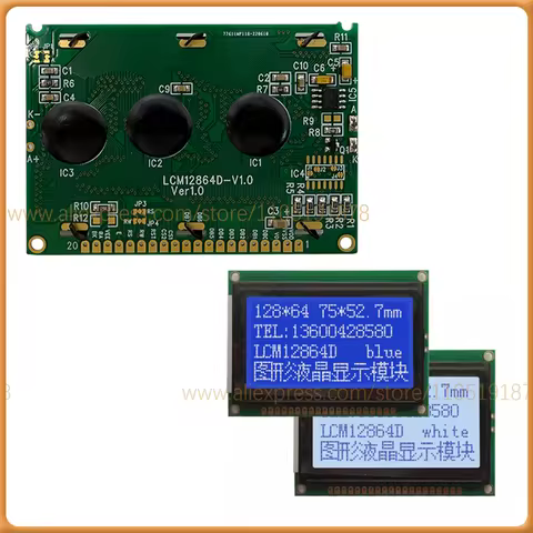 12864 LCD display lcd display LCM12864D-V1.0 compatible with WG12864B 128x64 Lcd Display Screen 75*5