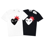 CDG Play Heart and Sun T-Shirt T Shirt Men T Shirt Lelaki