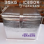 KOTAK PETI ES ICE BOX STYROFOAM BOX ALUMINIUM FOIL 30 KG BIG SIZE COOLER BOX TAS BOX PENDINGIN ES KR