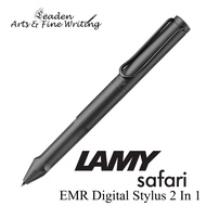 ﴾Leaden-AF﴿ Lamy Safari Twin Ballpoint And Stylus Pen All black EMR