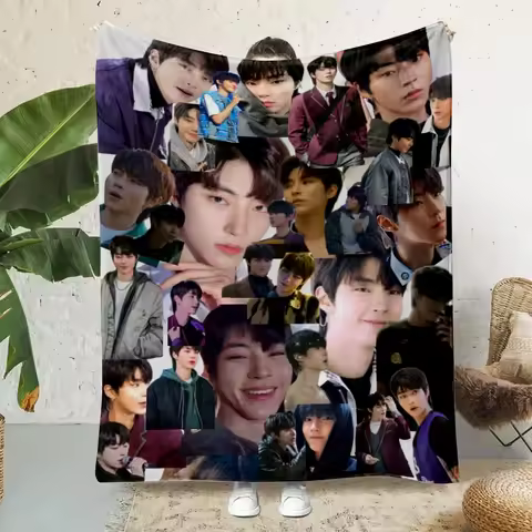 Hwang in Youp Cha EunWoo Printed Blanket Picnic Blankets Warm Blanket Soft and Comfortable Blanket H