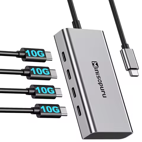 Minisopuru HUB USB C Hub 4 Ports 10Gbps USB Type C to USB C 3.2 Gen1 Hub Adapter for Laptops MacBook