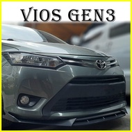 ☑ ⊕ ✤ VIOS 2013-2018 GEN3 Black Car Front Bumper Lip Double Chin Splitter Diffuser Body Kit