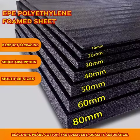 Black EPE Polyethylene Foamed Sheet Cutting Polyethylene Foam Insert Shock-absorbing EPE High Densit