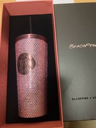 正版 Starbucks Lisa 杯 BLACKPINK 粉紅色Lisa 水鑽不鏽鋼凍杯 新年情人節禮物