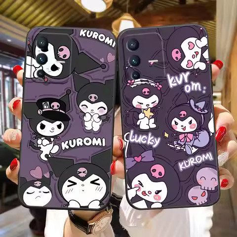 Cute Cat K-Kuromi My M-Melody Phone Case For VIVO V50 V40 S1 V15 V17 V20 SE V21 V23 V23E V25 V25E V2