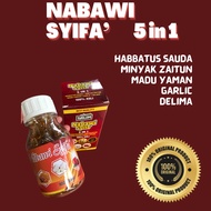 Ubat Sakit Lutut - NABAWI SYIFA’ 5 in 1 [Habbatus Sauda | Minyak Zaitun | Madu Yaman | Garlic | Deli