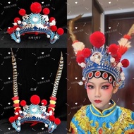 Trendy Peking Opera Headwear Mulan Opera Mu Guiying Drumming Headpiece Li Zi Peking Opera Costume Ch