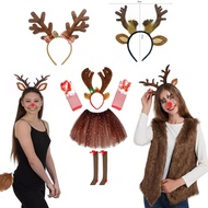 Adult Deer Costume Set - Tutu Skirt & Reindeer Ears Headband | Perfect for Halloween Cosplay
