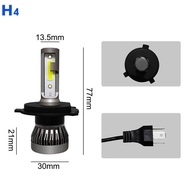 J&D(ขายดี)หลอดไฟ h4 1ชิ้น LED รถยนต์ ไฟหน้ารถ 72วัตต์ H7 H11 H13 9005/HB3 9006/HB4 10000lm 6000K แสง