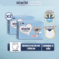 Combo 2 Aiwibi Comfy Dry Breathable and Dry Diapers / Diapers For 12 Hours Large Package M48 / 44 /X
