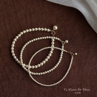 Genuine Round S Home Pearl Bracelet 14k Bag Exquisite Simple Fashion All-Match fever Blogger Niche D
