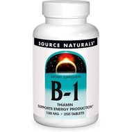 Source Naturals Vitamin B-1 Thiamin 100 mg Supports Energy Production - 250 Tablets