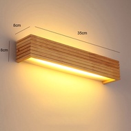 Wood LED Wall Lamp Bedroom Modern Wall Light Bedside Sconces Indoor Lighting Home Decor for Living R