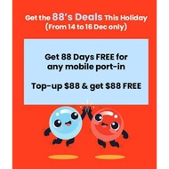 Eight Telecom Top Up $88 Free $88 (8MAZING 1FOR1 Recharge) 14-16Dec25