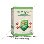 Colos IG Gold 316mg IgG Colostrum Powder | 8 Billion Probiotics |Powdered Milk| New Zealand | 14 Sac