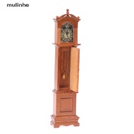 mu 1:12 Dollhouse Miniature Wood Floor Clock Grandfather Clock Doll Furniture Model mu