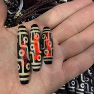 Red Invisible Guanyin Dzi Beads Agate Lezi Nine-Eyed Dzi Beads Old Agate Tube Beads Old Agate 8.9