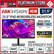 HIK HIKVISION 21.5" FHD Borderless 22" LED Monitor DS-D5022F2-1V2 CCTV PC GAMING FHD Display VGA HDM
