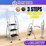 3 STEPS Side Support Steel Ladder With Handle Non Slip Step Folding Foldable Ladders Tangga Boleh Lipat 梯子