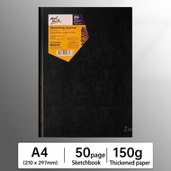 MONT marte A3/A5/A4 Quyển phác thảo dễ tô màu bề mặt cứng đen chống nước và chống bụi 150g Sổ tay dà