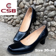 รองเท้าคัชชู ผู้หญิงcsb 846 หัวตัดส้นสูง 2 นิ้ว สีดำเงา ไซร์ 36-43