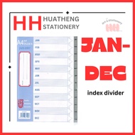 Grey PP Index Divider 12 Month / Plastic Filling Separator Monthly (Jan to Dec) Lion File January Un