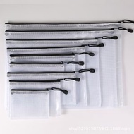 內地直送 - a4透明文件袋网格加厚防水资料袋拉链式学生文具收纳袋-黑色拉链 A3: 43*29.5CM