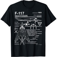 F-117 Nighthawk Stealth Fighter Schematic Infographic T-Shirt