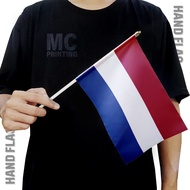 Netherlands Dutch Hand Flag - Small Mini Parade Stick Flag, Waterproof Taslan Material