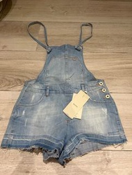Bershka 淺藍牛仔吊帶短褲