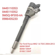 0445110353 9M5Q-9F593-AA New Diesel Fuel Injector For Ford Focus MK2 1.6 TDCI 2004-2012 66KW 90HP / 